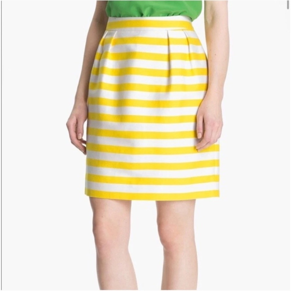 Kate Spade Striped Yellow and White Pencil Skirt